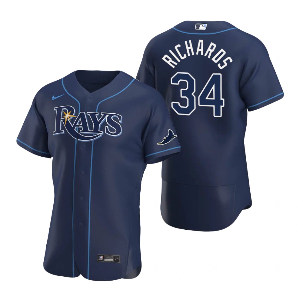 Tampa Bay Rays #34 Trevor Richards Men Nike Navy Alternate 2020 Authentic Team MLB Jersey->tampa bay rays->MLB Jersey